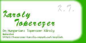 karoly toperczer business card